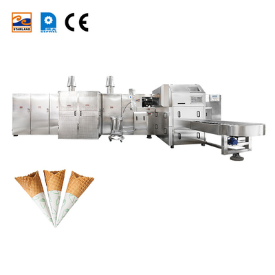 Chaîne de production du cornet de crème glacée 1.5KW 14m longtemps 89 calibres de cuisson