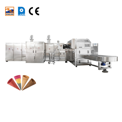 Fabricant automatique de cône en acier inoxydable 39 plaques / ligne de production automatique de cône de crème glacée