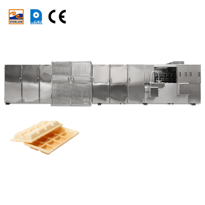 Ligne de production automatique de biscuits à plaquettes Monaka contrôlée par PLC pour tension 380V/220V