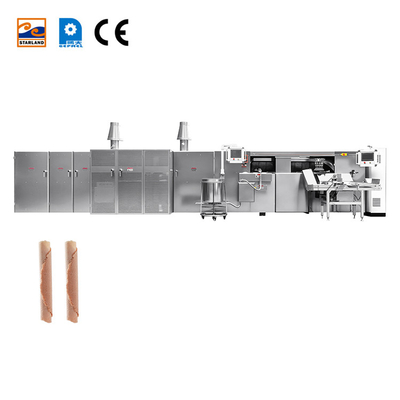 Une ligne de production de rouleaux de gaufres de luxe de grande capacité avec une capacité de production de 1200 pièces / heure