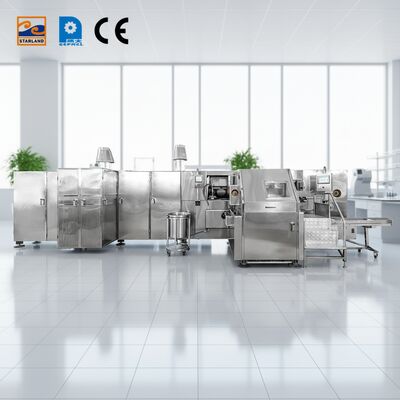 Ligne de production de cônes de sucre à rouleaux 1,5 kW Solution parfaite pour la fabrication automatisée de cônes de barquillo