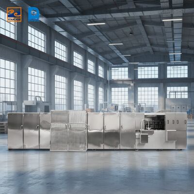 Ligne de production de gaufrettes Monaka en acier inoxydable alimentée au gaz et assistance technique vidéo assurant une fabrication constante