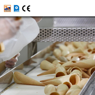 PLC Control System Automatic Barquillo Cone Production Line Video Technical Support Delivers Continuous Production Capability