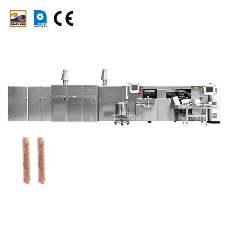 Une ligne de production de rouleaux de gaufres de luxe de grande capacité avec une capacité de production de 1200 pièces / heure