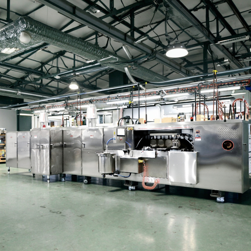 Ligne de production automatique de biscuits gaufrés avec contrôle numérique de la température et assistance technique vidéo après-vente