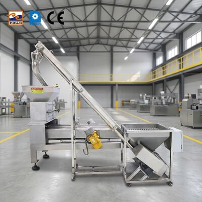 Moutureuse industrielle pour gaufres/biscuits avec convoyeur à spirale, construction en acier inoxydable offrant une durabilité accrue et une conformité aux normes de sécurité alimentaire