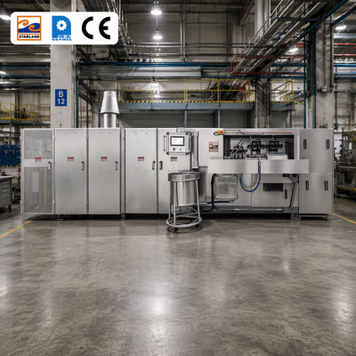 Équipement de production automatique de cônes de gaufres, y compris l'affichage numérique de contrôle de température pour maintenir des conditions de production stables